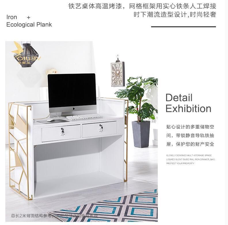Luxury Clothing Shop Cash Table Register Retail Wooden Counter Cashier Desk Store Boutique Checkout Counters for Sale