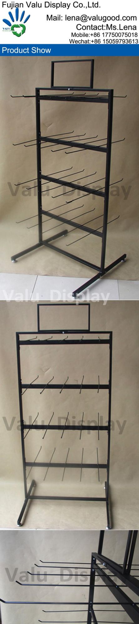 Store Double Side Hanging Wire Hook Display Rack