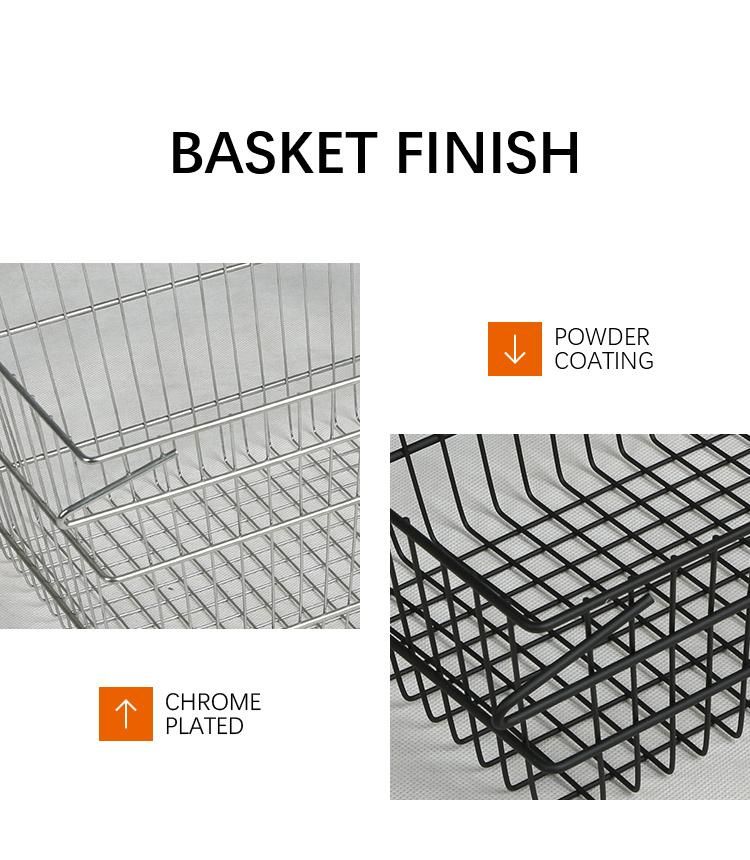 Hopping Cart Storage Galvanized Stainless Steel Wire Mesh Basket