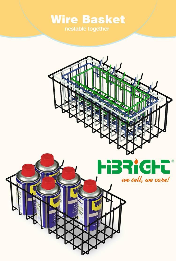 Pegboard Merchandiser Shallow Shelving Hanging Wire Basket