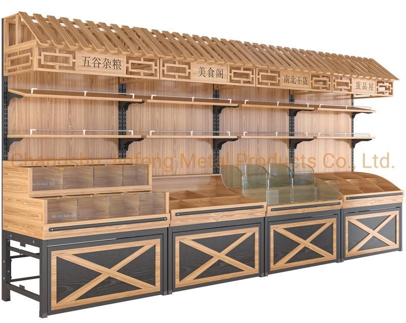 Wooden Supermarket Shelf Supermarket Display Stand
