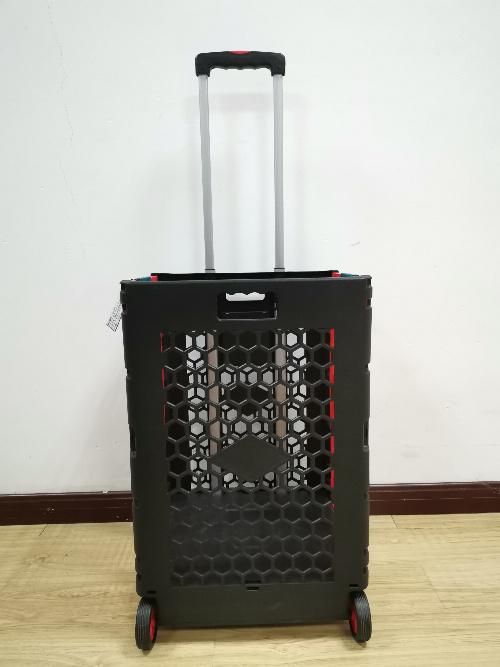China Factory Hot Selling Plastic Basket Trolley Shopping Storage Box