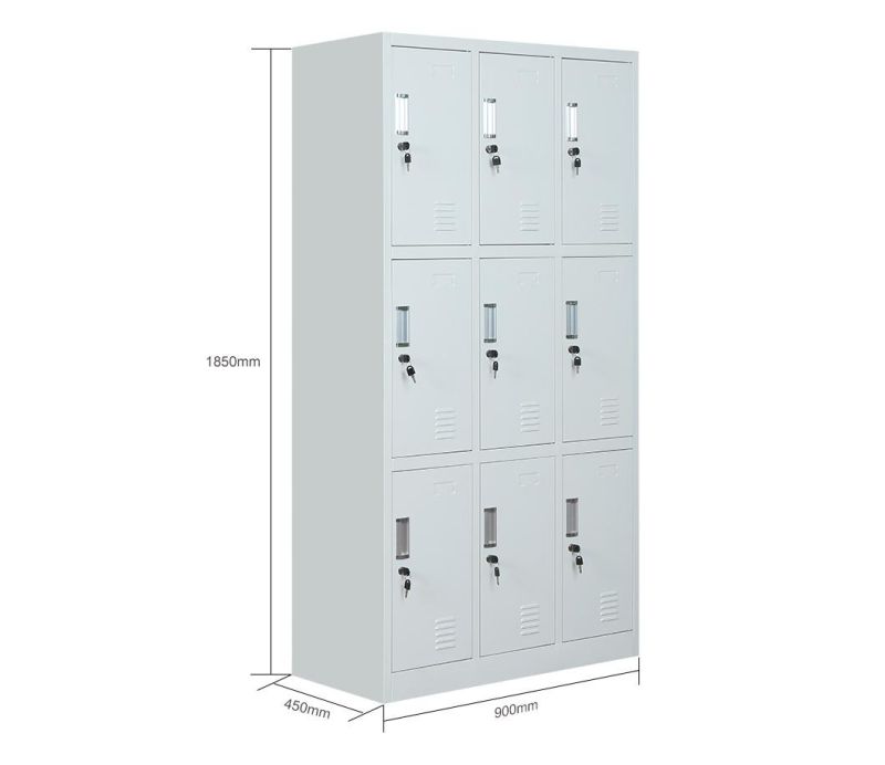Metal 9 Door College Corridor Locker Lockable