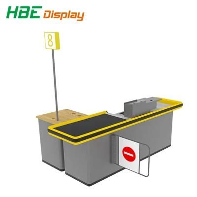 Supermarket Shop Checkout Counter Cashier Desk with Conveyor Belt