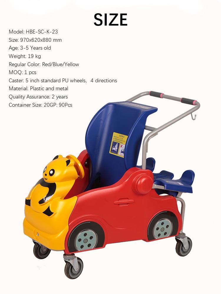 New Design Supermarket Kiddie Shopping Cart with Basket Holder