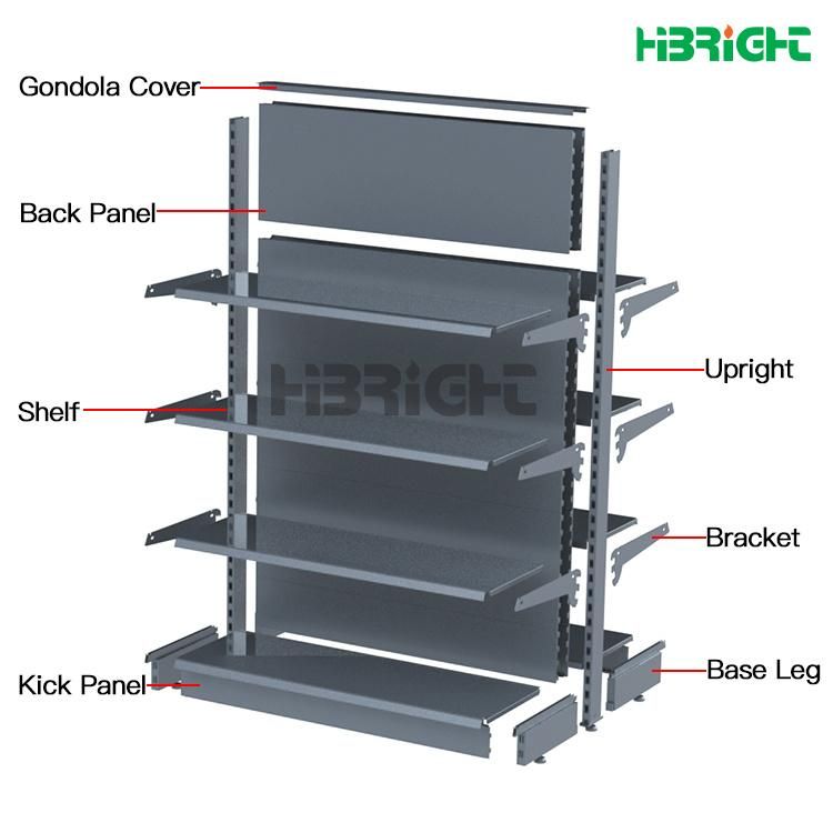 European Tegometal Style Retail Gondola Shelving for Supermarket