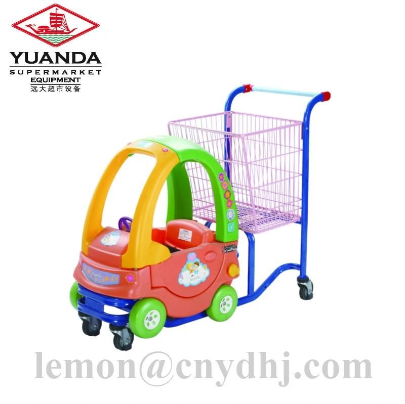 Zinc Plated Kids Shopping Cart for Supermarket Children Toy Trolley