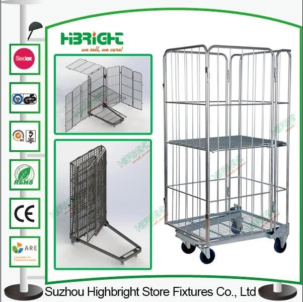 European Popular Metal U Shape Handle Shopping Cart