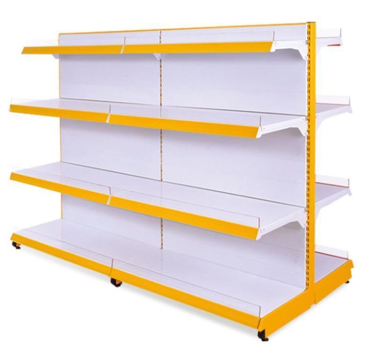 Supermarket Plain Display Shelves Retail Store Center Gondola