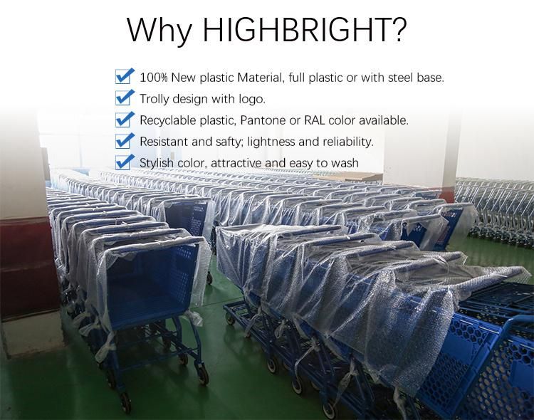 Supermarket Grocery 180L Plastic Shopping Cart for Toy Store