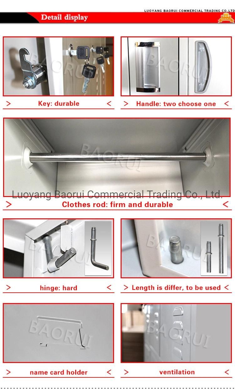 Stackable Multi Doors Steel Locker with Hanger and Shelf for Gym or Mall