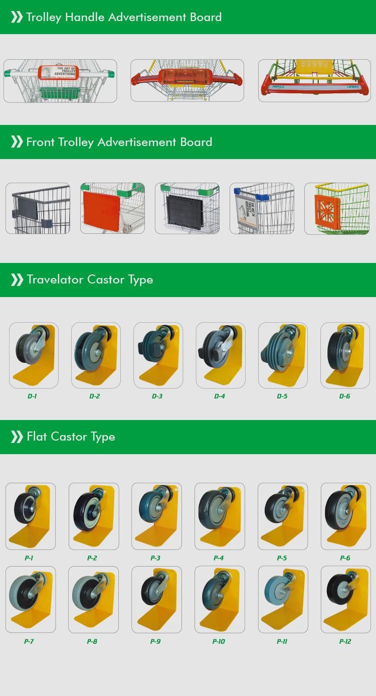 Priced Hyper Market Push Cart Metal Shopping Trolley Cart