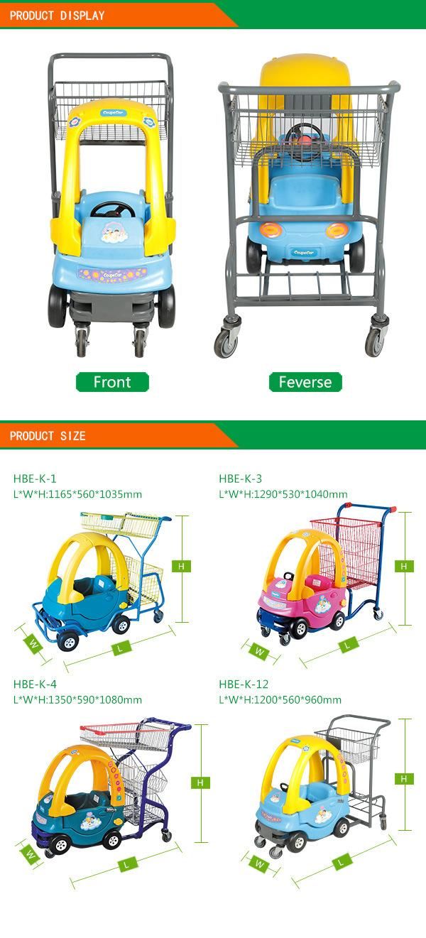 Children Funny Plastic Supermarket Trolley Cart for Sale