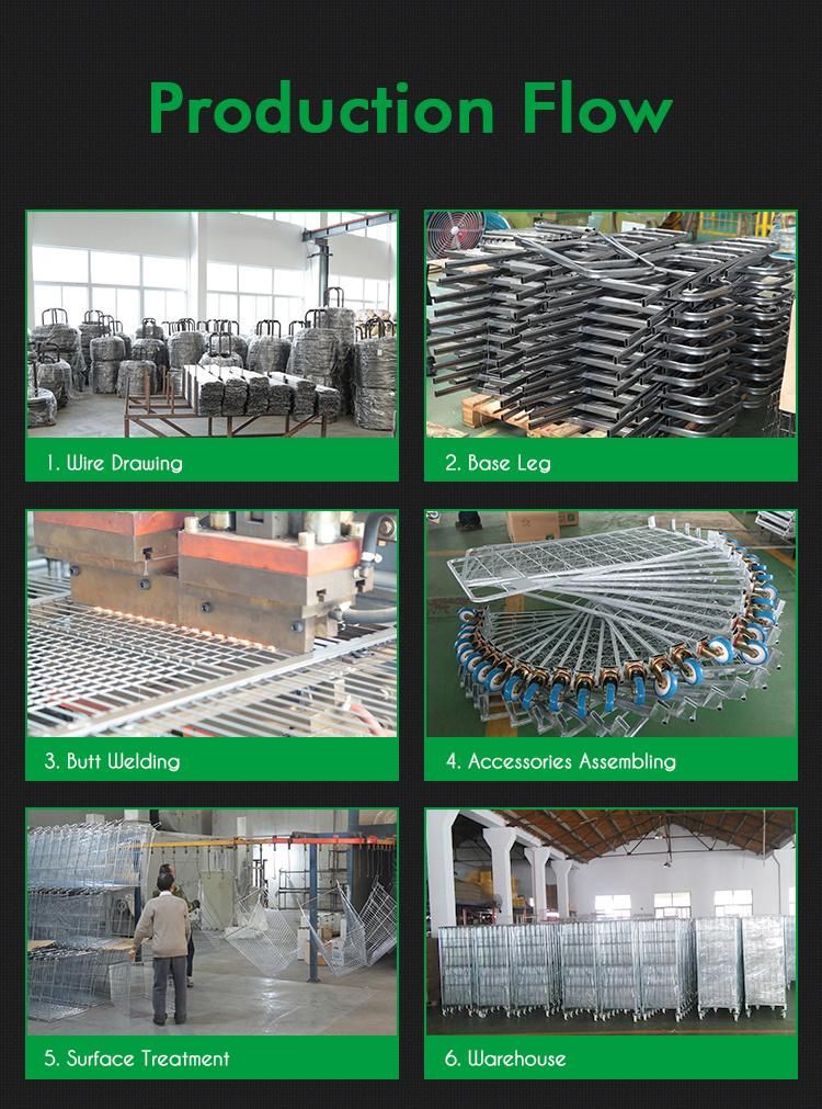 4 Doors Design Folding Steel Warehouse Roll Container