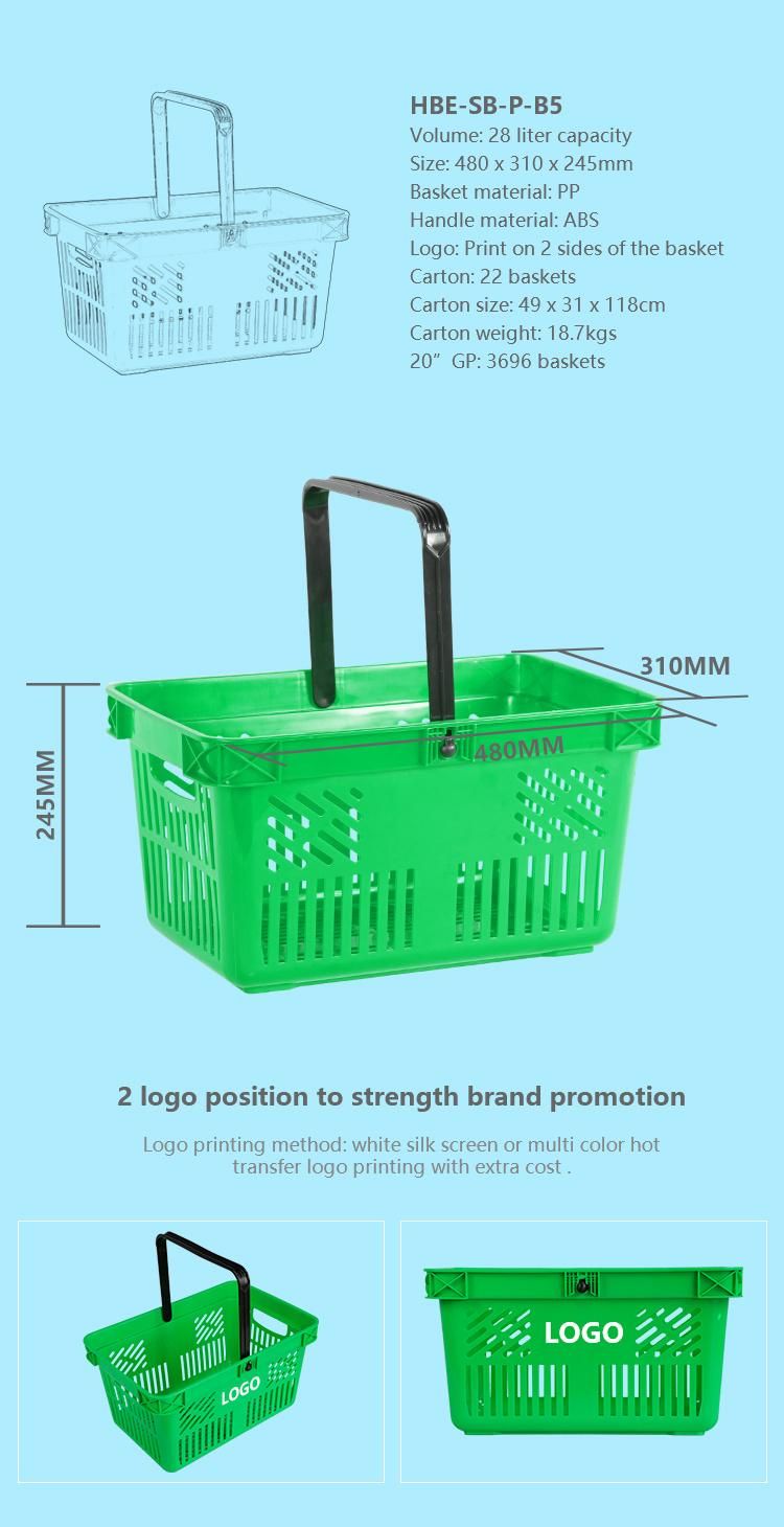 Grocery Storage Supermarket Plastic Hand Shopping Basket