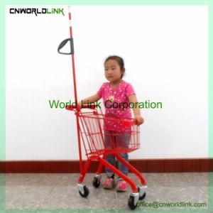 Kid Car Shape Supermarket Shopping Plastic Flag Hand Trolley Truck