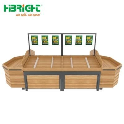 Supermarket Fruit Store Fruit Vegetable Produce Wood Display Rack