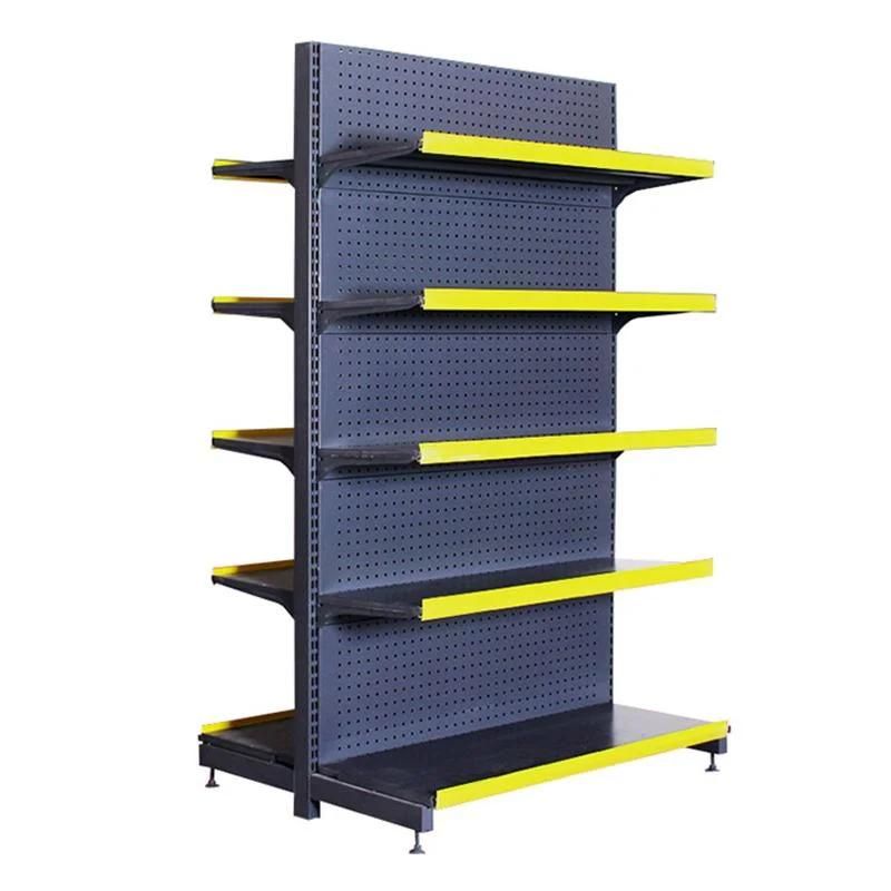 Hot Model Steel and Wood Material Supermarket Display Rack Shelves