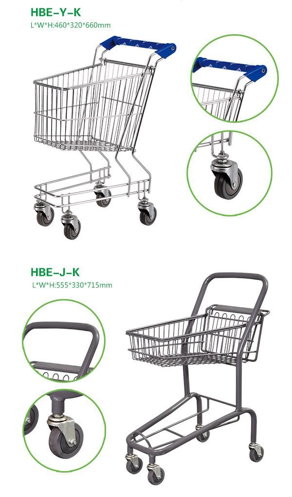Hypermarket Zinc Powder Coatibg New Design Shopping Shopping Trolley