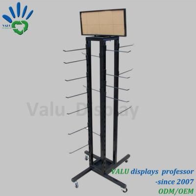 Rotating Sock Spinning Display Rack Metal Stand with Metal Hook
