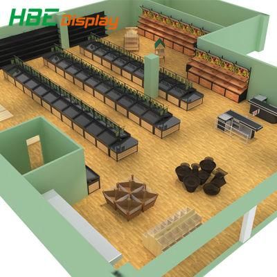Shop Case Supermarket Stand Rack Vegetable Fruit Display Shelves
