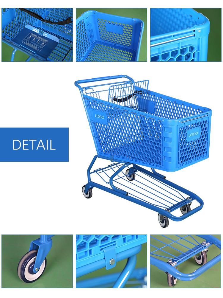 Supermarket Grocery 180L Plastic Shopping Cart for Toy Store