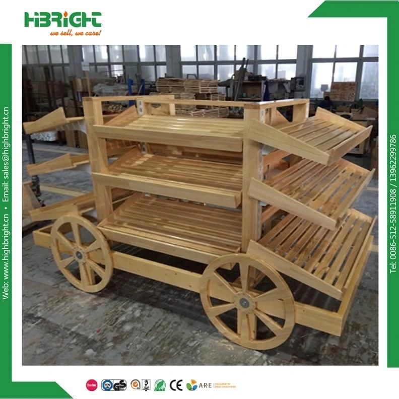 Supermarket Equipment Wooden and Plastic Vegetable Racks
