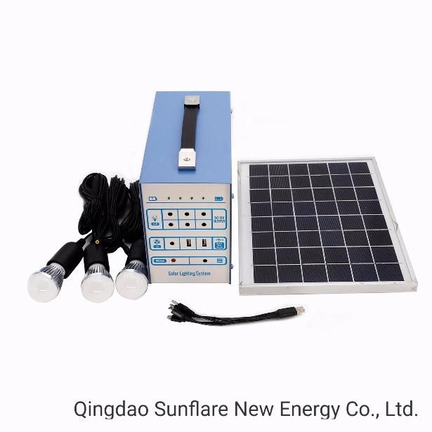 Metal 10W Solar Lighting Kit with 3 Lamps for Lighting