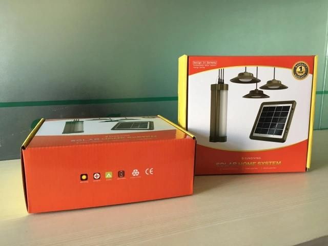Mini off Grid 4W Solar Tube Light Solar Power Kits with 3 LED Bulbs/Mobile Phone Charging Cables for Reading/Cooking/Party