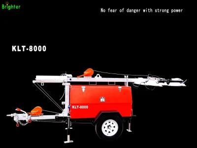Trailer-Mounted Kubota Yanmar Perkins Mobile Light Tower with Trailer and Metal Halide