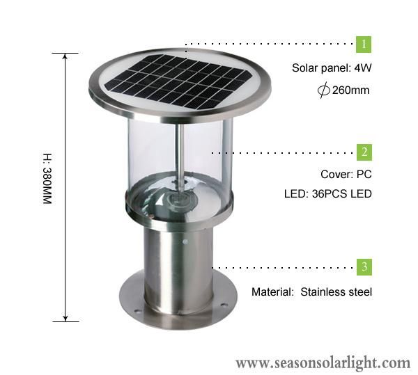 Easy Install LED Lighting Luminaire 5W Solar Product Solar Garden Lamp with LED Light