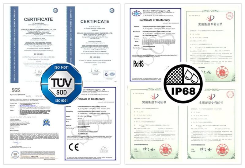 5000lm IP66 Waterproof 50W Integrated Solar Street Lighting Motion Sensor LED Solar Light All in One Manufacturer Ce RoHS TUV IP66