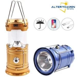 Solar Camping Lantern 500 Lumens LED Light Source Rechargeable Portable Outdoor Lamp