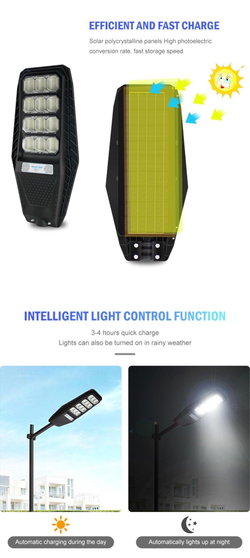 Zhongshan Factory Outdoor Solar LED Street Light IP65 Waterproof 100W 150W 200W 250W Integrated All in One LED Solar Light Solar Street Lamp