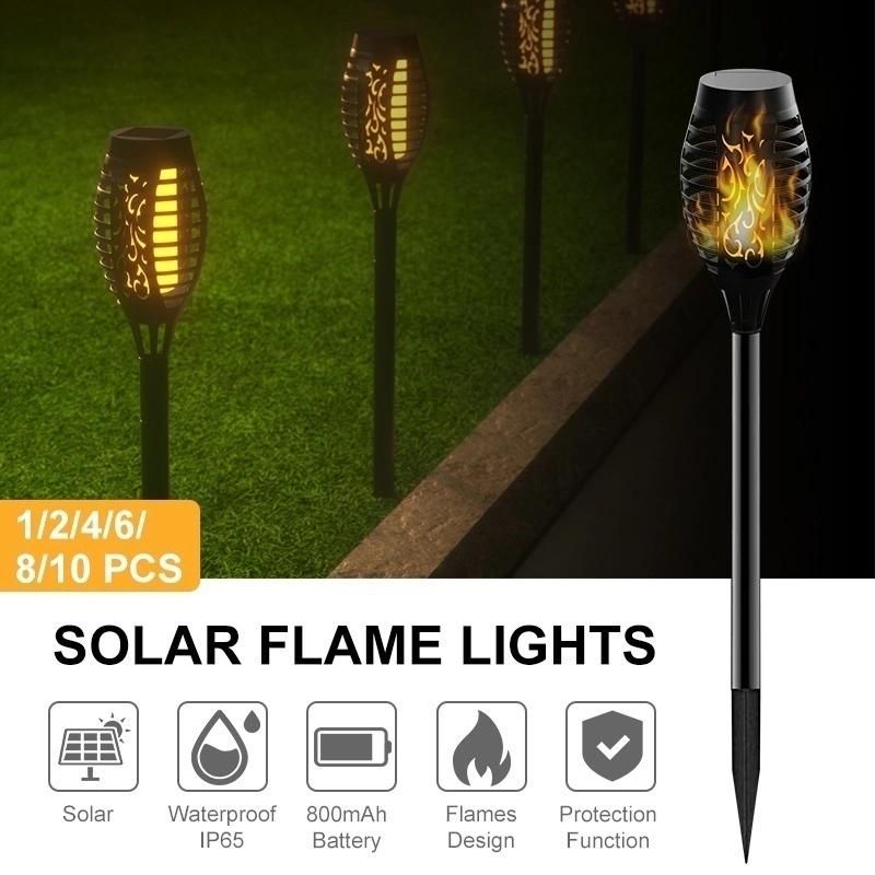 12 LED Solar Garden Light Outdoor Solar Light Waterproof Flickering Flame Torches Lawn Lamp