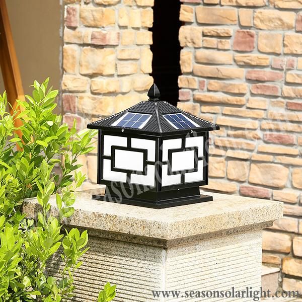 Energy Saving Lamp Outdoor LED Solar Pillar Gate Light for Garden with LED Lighting