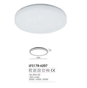 18W White Color Outdoor Flush Mount Light, Weather Resistant Outdoor Ceiling Light for Home, Garden