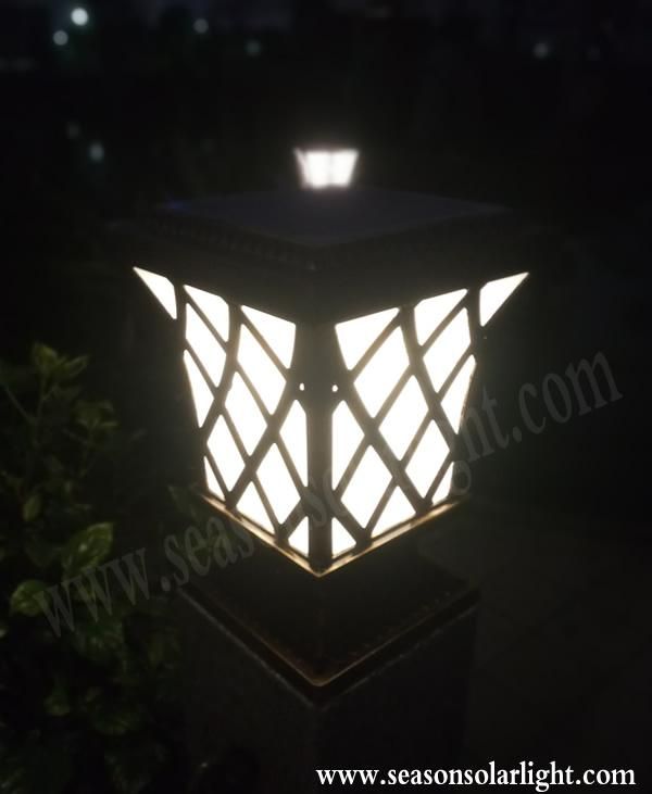 High Power LED Lighting Solar Outdoor Gate Light with 5W Solar Panel & Warm + White Luz LED