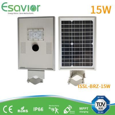 ESAVIOR Ce RoHS IP68 All in One 15W Solar LED Street Garden Sensor Light
