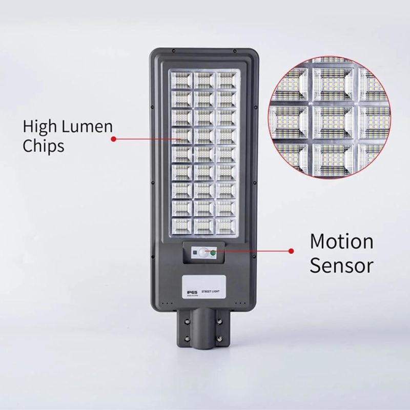 500W Solar LED Street Light Outdoor 30ah 660LEDs High Power IP65 All in One Solar Street Lamp