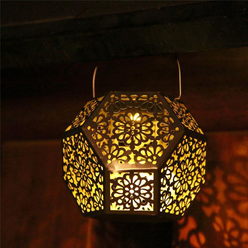 Metal Material Waterproof IP65 Outdoor Tree Hanging Solar Power Lamps for Residental Household