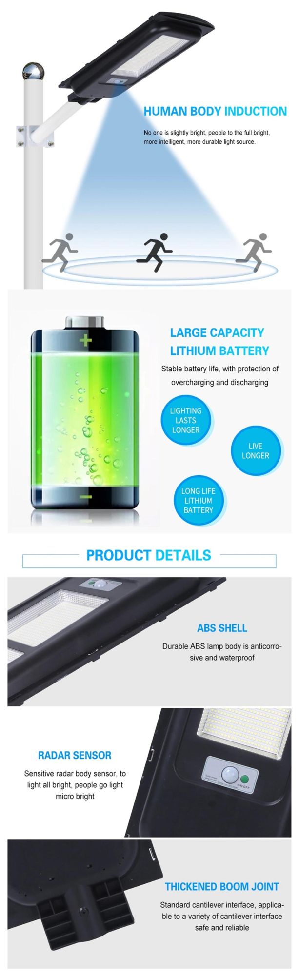 Remote Control Street Outdoor Waterproof IP65 50W 100W 200W 300W Integrated All in One LED Solar Garden Light