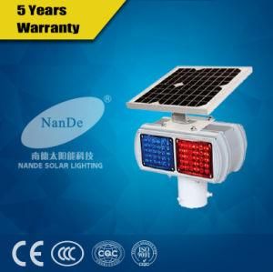Road Safety Red Blue LED Solar Flash Warning Light