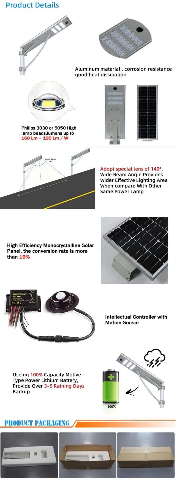 Wholesale Integrated LED 80W Solar Energy All in One Solar Street Light