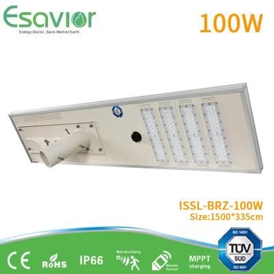 TUV Ce RoHS 100W LED Solar Light Outdoor Lighting Solar Street Lamp All in One