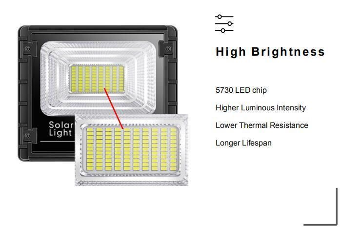 High Bright Solar Light Waterproof Outdoor Wall Mounted Flood Light 100W Factory Price LED Solar Flood Light