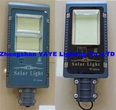 Yaye 18 Hot Sell Waterproof SMD 200W/300W LED Outdoor Solar Street/Road/Garden Light with Panel and Lithium Battery