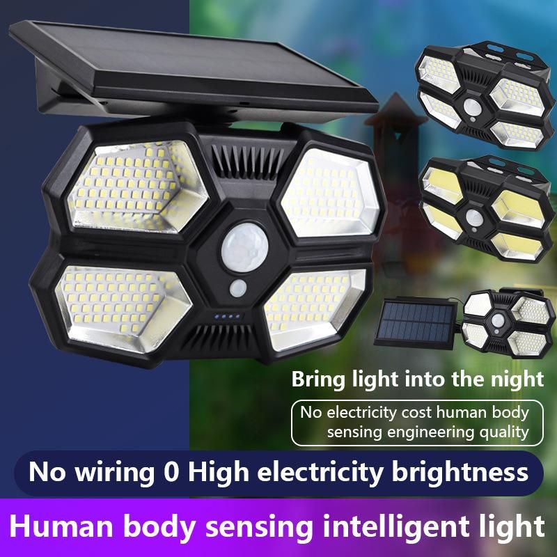 180LED Human Body Induction Outdoor Waterproof Garden Lighting Solar Wall Light