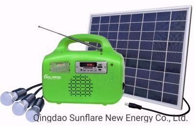 10W FM Radio Solar Panel Lighting Kits Light System