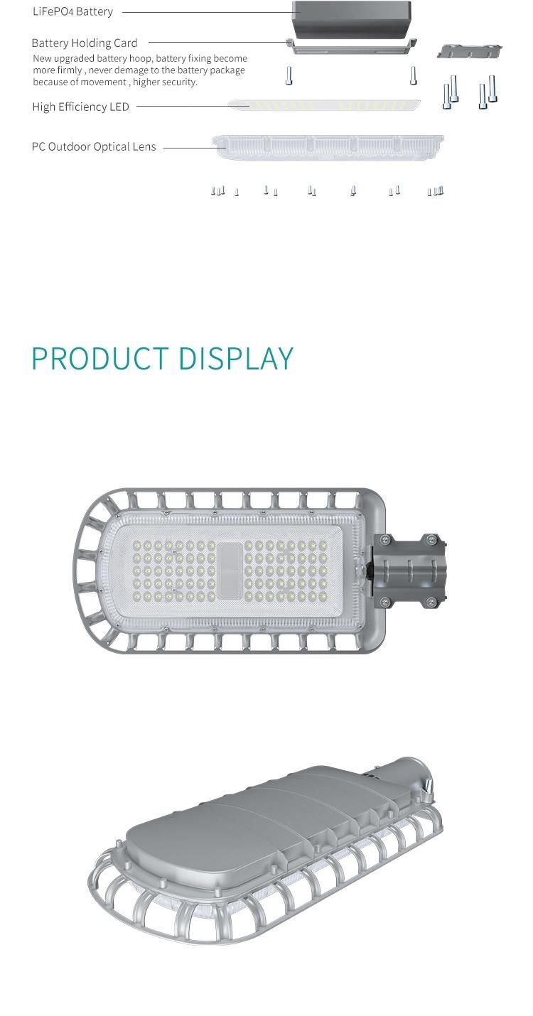 20W Pure White Outdoor Garden Solar Powered LED Street Light